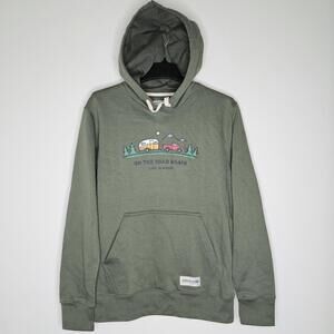 NWOT Life is Good Men's Green/"On the Road Again" Hoodie Size Small